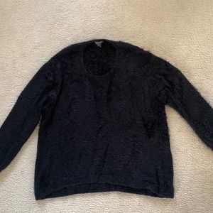 Feather knit sweater.  Cozy and comfortable.